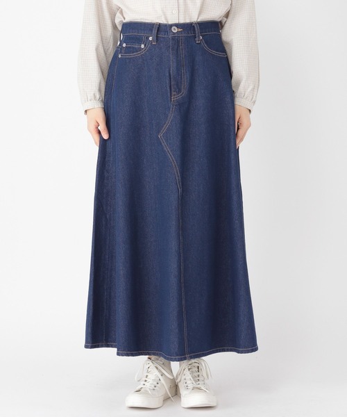 studio CLIP（スタディオクリップ）の「リメイク風フレアエコデニムスカート（スカート・レディース・ベージュ/インディゴブルー/アイボリー・MEDIUM/LARGE）」の12枚目の写真