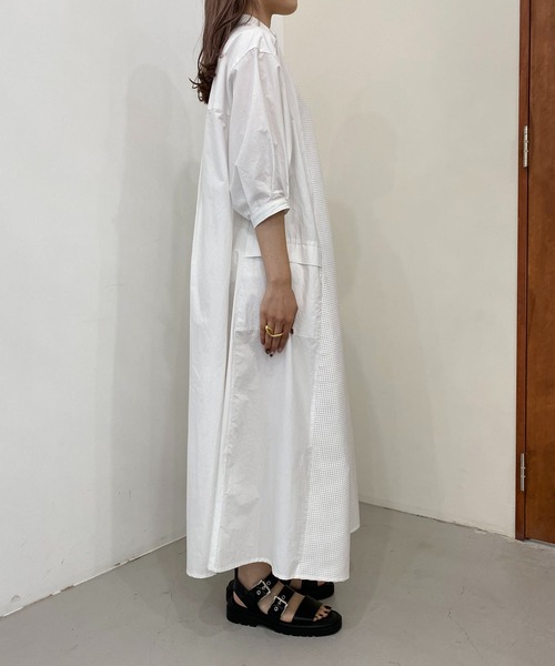 CAPRICIEUX LE'MAGE（カプリシューレマージュ）の「【AgAwd/アガウド】メッシュシャツワンピース（シャツワンピース・レディース・ホワイト/ブラック・FREE）」の8枚目の写真