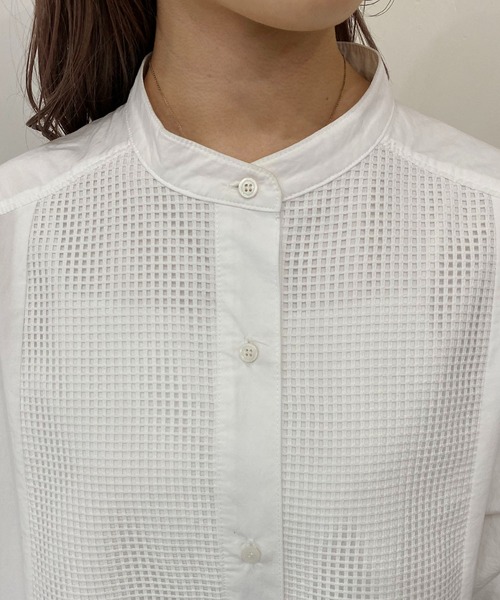 CAPRICIEUX LE'MAGE（カプリシューレマージュ）の「【AgAwd/アガウド】メッシュシャツワンピース（シャツワンピース・レディース・ホワイト/ブラック・FREE）」の14枚目の写真