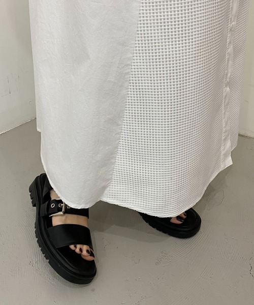 CAPRICIEUX LE'MAGE（カプリシューレマージュ）の「【AgAwd/アガウド】メッシュシャツワンピース（シャツワンピース・レディース・ホワイト/ブラック・FREE）」の3枚目の写真