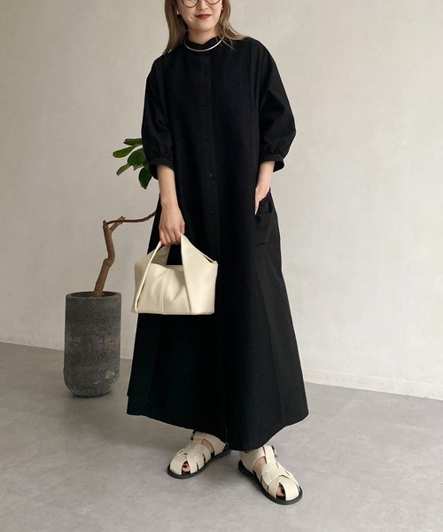 CAPRICIEUX LE'MAGE（カプリシューレマージュ）の「【AgAwd/アガウド】メッシュシャツワンピース（シャツワンピース・レディース・ホワイト/ブラック・FREE）」の9枚目の写真