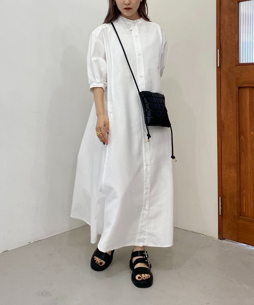 CAPRICIEUX LE'MAGE（カプリシューレマージュ）の「【AgAwd/アガウド】メッシュシャツワンピース（シャツワンピース・レディース・ホワイト/ブラック・FREE）」の7枚目の写真