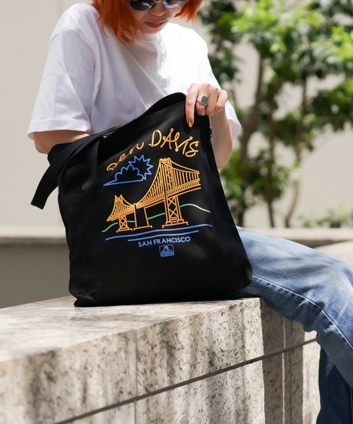 BEN DAVIS(ベンデイビス)の「【BEN DAVIS/ベンデイビス】綿キャンバスプリント アメカジ風プリント トートバッグ(トートバッグ・メンズ・ホワイト系その他/ブラック/ホワイト/ブラック系その他・FREE)」の9枚目の写真