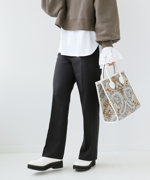 Simplicite（サンプリシテ）の「セットアップ センタープレスパンツ◆（スラックス・レディース・ブラック/ベージュ/ネイビー・FREE）」の4枚目の写真