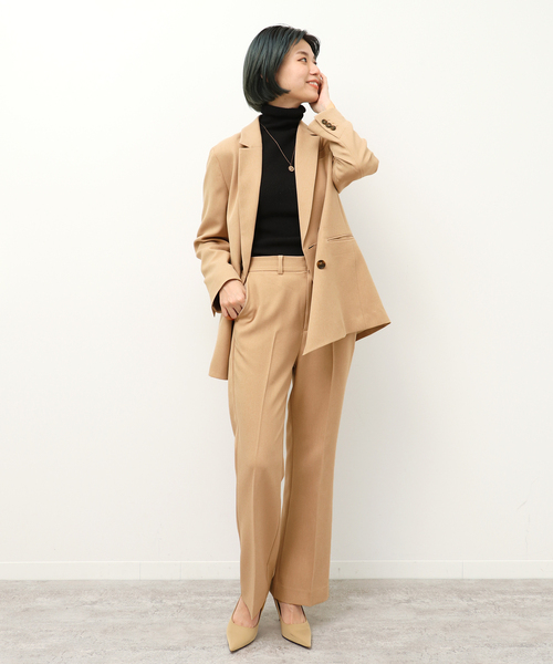 Simplicite（サンプリシテ）の「セットアップ センタープレスパンツ◆（スラックス・レディース・ブラック/ベージュ/ネイビー・FREE）」の9枚目の写真