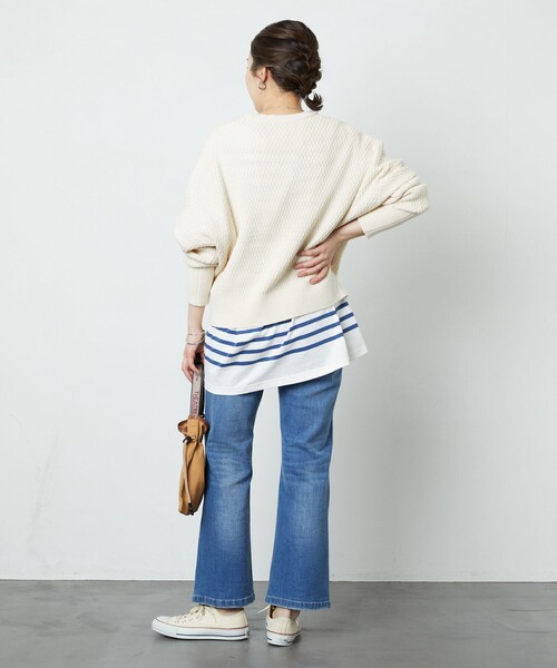 FREAK'S STORE（フリークスストア）の「▽【WEB限定】サーマルショートニットプルオーバー（ニット/セーター・レディース・ナチュラル/ブラック/ピンク/イエロー/グリーン・ﾌﾘ-）」の11枚目の写真