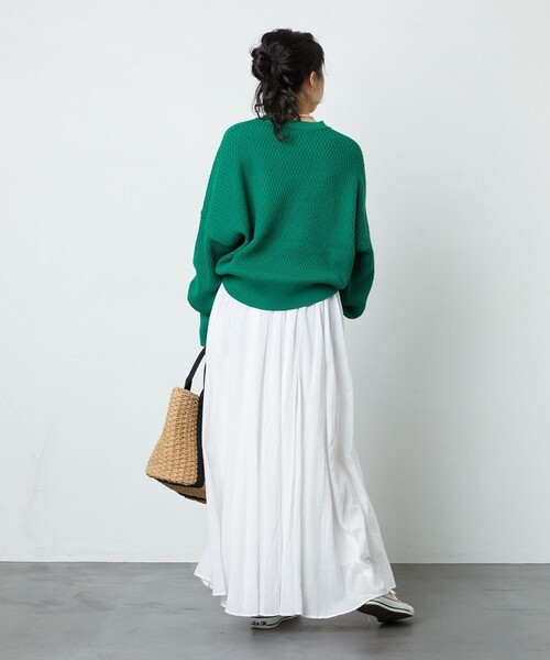 FREAK'S STORE（フリークスストア）の「▽【WEB限定】サーマルショートニットプルオーバー（ニット/セーター・レディース・ナチュラル/ブラック/ピンク/イエロー/グリーン・ﾌﾘ-）」の8枚目の写真