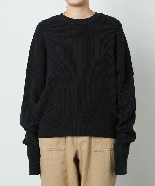 FREAK'S STORE（フリークスストア）の「▽【WEB限定】サーマルショートニットプルオーバー（ニット/セーター・レディース・ナチュラル/ブラック/ピンク/イエロー/グリーン・ﾌﾘ-）」の14枚目の写真