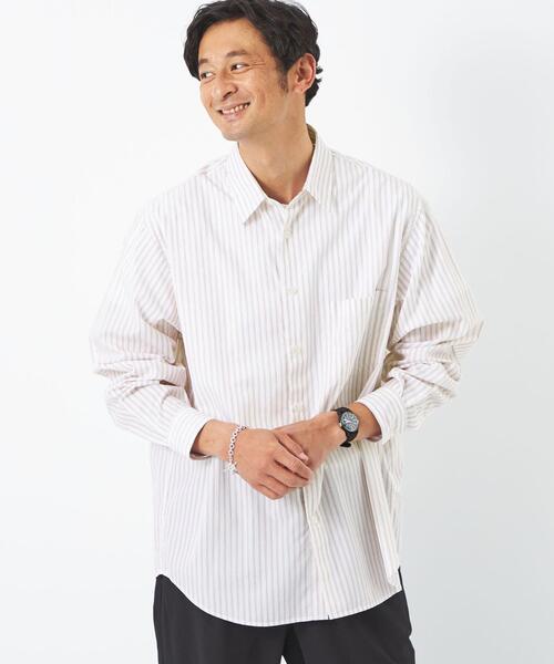 green label relaxing(グリーンレーベルリラクシング)の「C/LYC ストライプ柄 ジャストルーズ シャツ(シャツ/ブラウス・メンズ・ライトブルー/レッド/ベージュ・XL/M/S/L)」の18枚目の写真