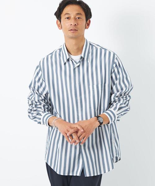 green label relaxing(グリーンレーベルリラクシング)の「C/LYC ストライプ柄 ジャストルーズ シャツ(シャツ/ブラウス・メンズ・ライトブルー/レッド/ベージュ・XL/M/S/L)」の16枚目の写真