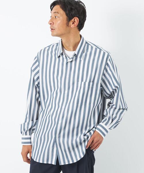 green label relaxing(グリーンレーベルリラクシング)の「C/LYC ストライプ柄 ジャストルーズ シャツ(シャツ/ブラウス・メンズ・ライトブルー/レッド/ベージュ・XL/M/S/L)」の11枚目の写真