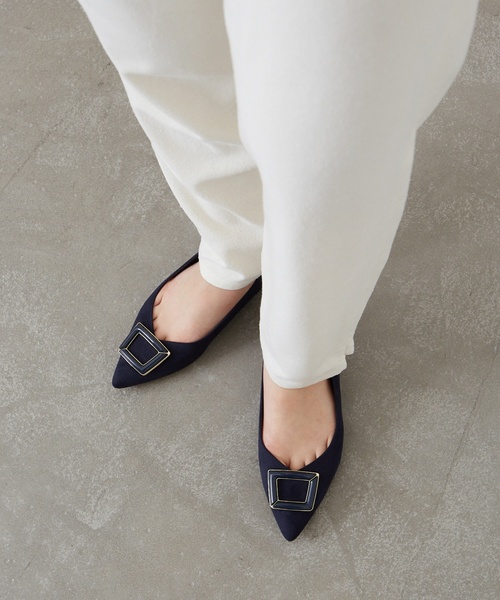 ルタロン フレンチリボンオペラ フラットシューズ 24cm 黒 ブラック LE