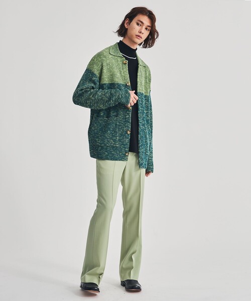 LiNoH（リノー）の「SLAB YARN KNIT JACKET（カーディガン/ボレロ・メンズ・グリーン・FREE）」の5枚目の写真