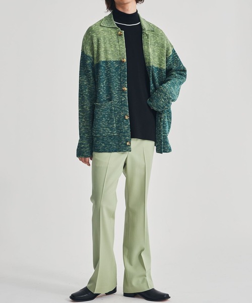 LiNoH（リノー）の「SLAB YARN KNIT JACKET（カーディガン/ボレロ・メンズ・グリーン・FREE）」の8枚目の写真