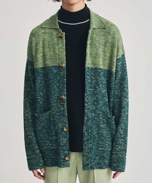 LiNoH（リノー）の「SLAB YARN KNIT JACKET（カーディガン/ボレロ・メンズ・グリーン・FREE）」の9枚目の写真