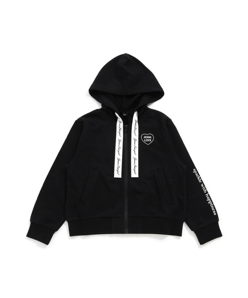JENNI love(ジェニィラブ)の「ガーゼ裏毛ロゴリボンZIPパーカー(パーカー・キッズ・ブラック/ラベンダー/イエロー・130cm/140cm/150cm/160cm)」の9枚目の写真