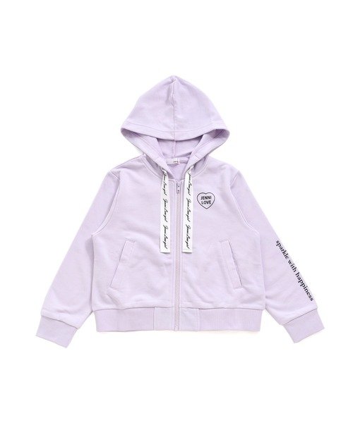 JENNI love(ジェニィラブ)の「ガーゼ裏毛ロゴリボンZIPパーカー(パーカー・キッズ・ブラック/ラベンダー/イエロー・130cm/140cm/150cm/160cm)」の11枚目の写真