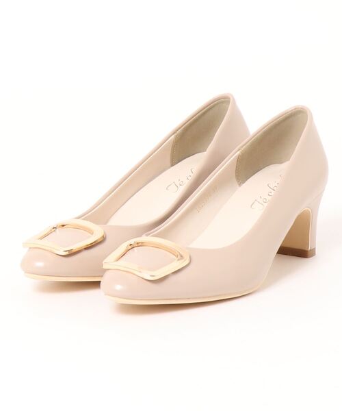 Te chichi（テチチ）の「メタルバックル×ヒールパンプス（ドレスシューズ・レディース・ベージュ/グレー/チャコール・37/38）」の7枚目の写真