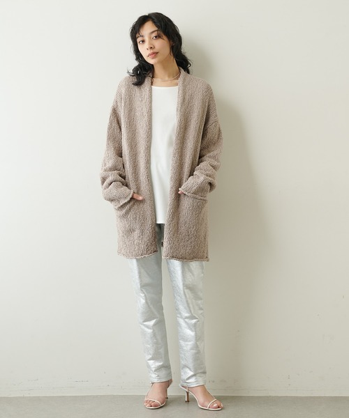 Whim Gazette(ウィムガゼット)の「コットンカーディガン(カーディガン/ボレロ・レディース・ホワイト/ライトグレー・FREE)」の15枚目の写真