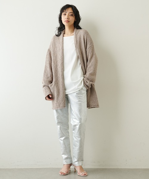 Whim Gazette(ウィムガゼット)の「コットンカーディガン(カーディガン/ボレロ・レディース・ホワイト/ライトグレー・FREE)」の3枚目の写真