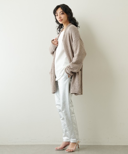 Whim Gazette(ウィムガゼット)の「コットンカーディガン(カーディガン/ボレロ・レディース・ホワイト/ライトグレー・FREE)」の6枚目の写真