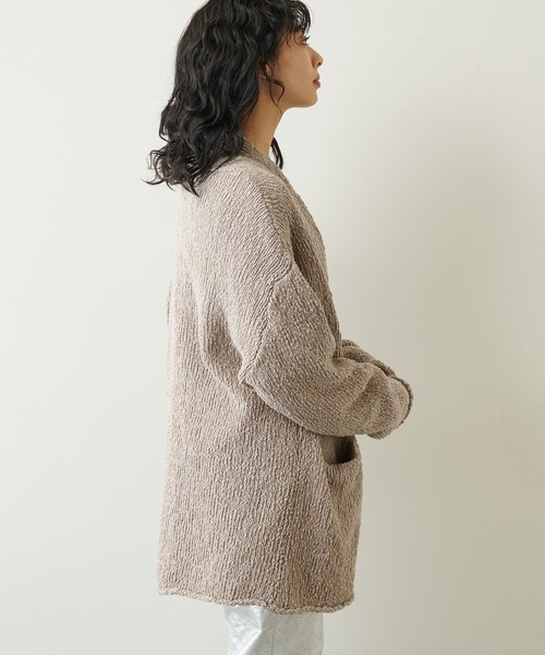 Whim Gazette(ウィムガゼット)の「コットンカーディガン(カーディガン/ボレロ・レディース・ホワイト/ライトグレー・FREE)」の10枚目の写真