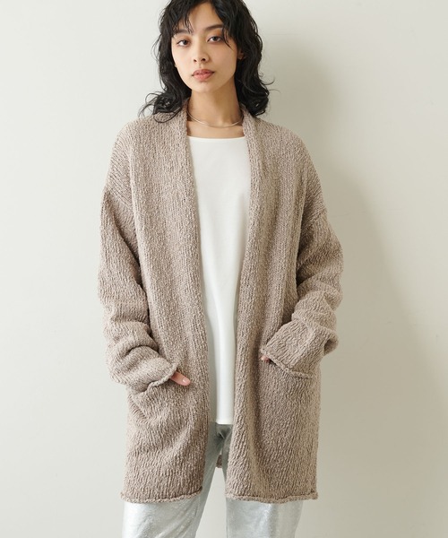 Whim Gazette(ウィムガゼット)の「コットンカーディガン(カーディガン/ボレロ・レディース・ホワイト/ライトグレー・FREE)」の12枚目の写真