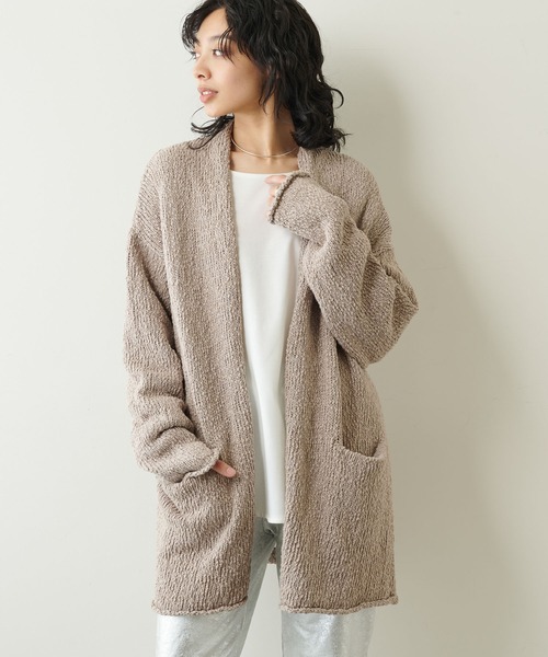 Whim Gazette(ウィムガゼット)の「コットンカーディガン(カーディガン/ボレロ・レディース・ホワイト/ライトグレー・FREE)」の13枚目の写真