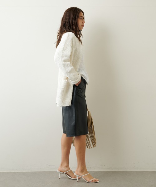 Whim Gazette(ウィムガゼット)の「コットンカーディガン(カーディガン/ボレロ・レディース・ホワイト/ライトグレー・FREE)」の21枚目の写真