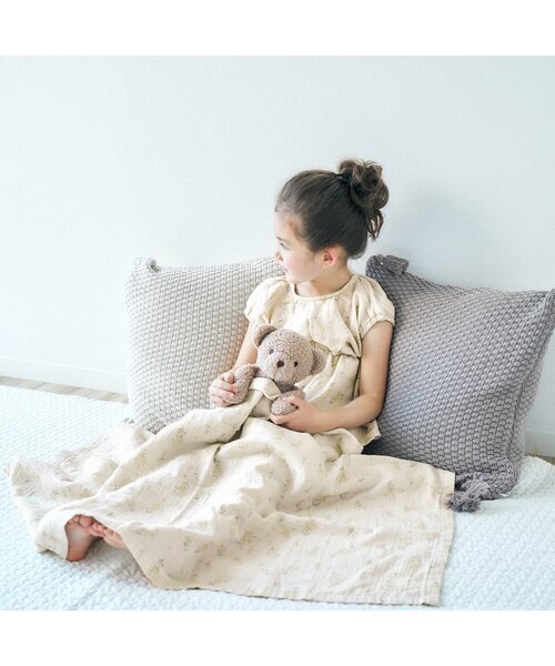 apres les cours（アプレレクール）の「ダブルガーゼ ケット（ブランケット・キッズ・キナリ/アイボリー/ピンク・FREE）」の5枚目の写真