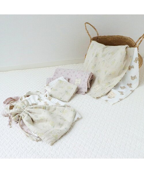 apres les cours（アプレレクール）の「ダブルガーゼ ケット（ブランケット・キッズ・キナリ/アイボリー/ピンク・FREE）」の11枚目の写真