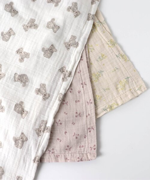 apres les cours（アプレレクール）の「ダブルガーゼ ケット（ブランケット・キッズ・キナリ/アイボリー/ピンク・FREE）」の7枚目の写真