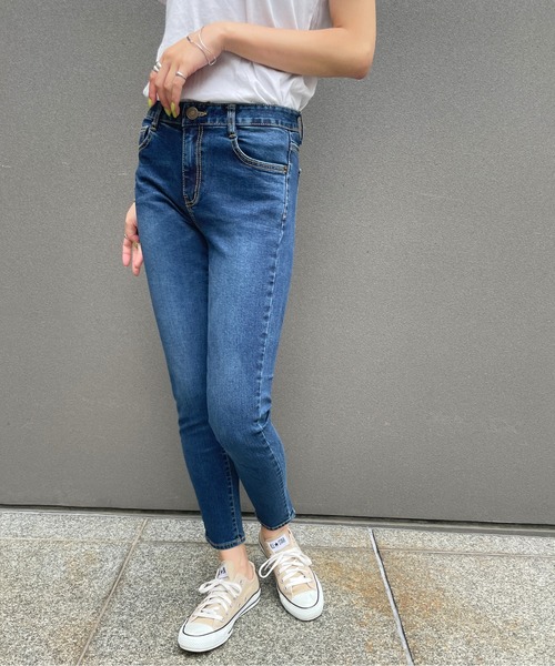StyleSea（スタイルシー）の「シェービングスキニーデニム（デニムパンツ・レディース・インディゴブルー・25inch/26inch/27inch/24inch/23inch）」の22枚目の写真