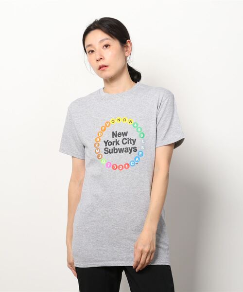 INNOCENT(イノセント)の「【T18】【NYC SUBWAY LINE/エヌワイシー サブウェイ ライン】MULTI CIRCLE ADULT TEE(Tシャツ/カットソー・レディース・ブラック/グレー/ホワイト・SMALL/MEDIUM/LARGE)」の1枚目の写真