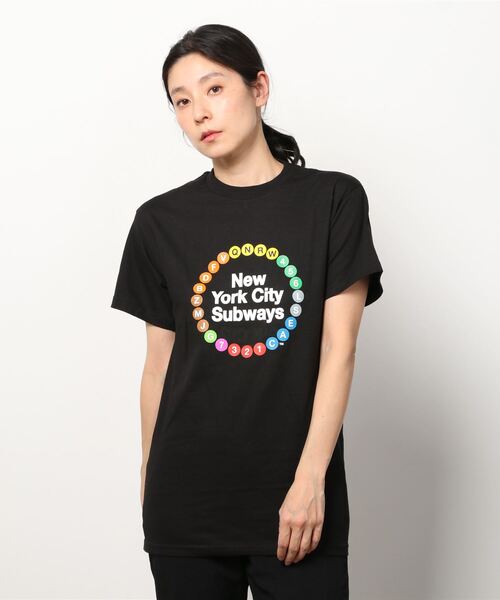 INNOCENT(イノセント)の「【T18】【NYC SUBWAY LINE/エヌワイシー サブウェイ ライン】MULTI CIRCLE ADULT TEE(Tシャツ/カットソー・レディース・ブラック/グレー/ホワイト・SMALL/MEDIUM/LARGE)」の3枚目の写真