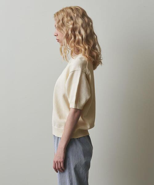 Steven Alan（スティーブンアラン）の「＜Steven Alan＞COTTON TAPE YARN HALF SLEEVE KNIT/ニット（ニット/セーター・レディース・オフホワイト/ケリー/ネイビー・FREE）」の4枚目の写真