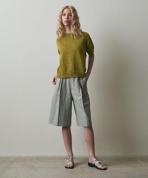 Steven Alan（スティーブンアラン）の「＜Steven Alan＞COTTON TAPE YARN HALF SLEEVE KNIT/ニット（ニット/セーター・レディース・オフホワイト/ケリー/ネイビー・FREE）」の7枚目の写真