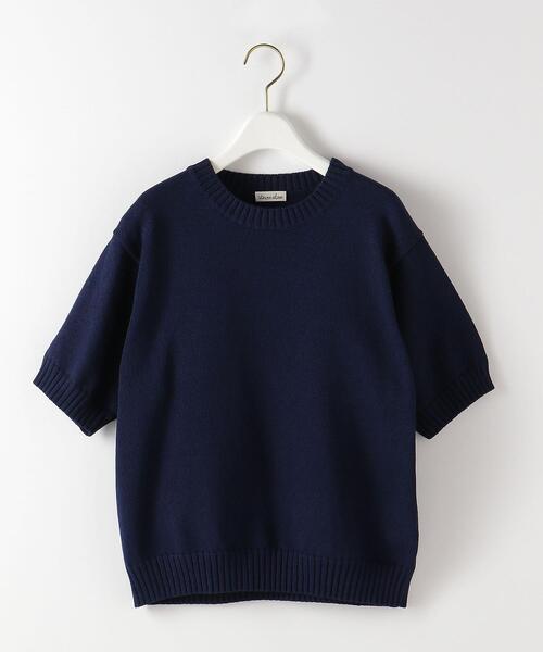 Steven Alan（スティーブンアラン）の「＜Steven Alan＞COTTON TAPE YARN HALF SLEEVE KNIT/ニット（ニット/セーター・レディース・オフホワイト/ケリー/ネイビー・FREE）」の9枚目の写真