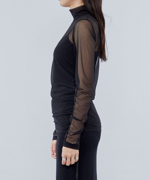 city(シティ)の「【CITY】シャーリングシアーTOPS(Tシャツ/カットソー・レディース・ライトブルー/ブラック/ライム・FREE)」の8枚目の写真