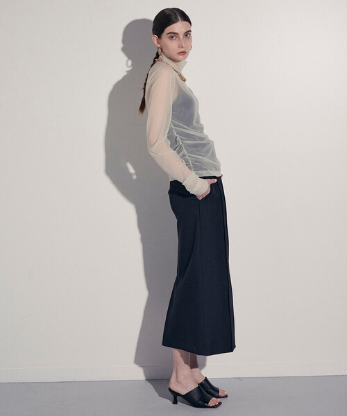 city(シティ)の「【CITY】シャーリングシアーTOPS(Tシャツ/カットソー・レディース・ライトブルー/ブラック/ライム・FREE)」の5枚目の写真