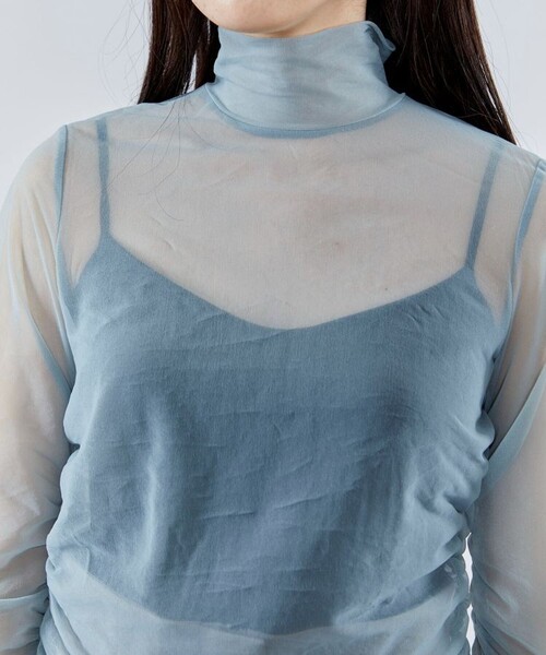 city(シティ)の「【CITY】シャーリングシアーTOPS(Tシャツ/カットソー・レディース・ライトブルー/ブラック/ライム・FREE)」の15枚目の写真