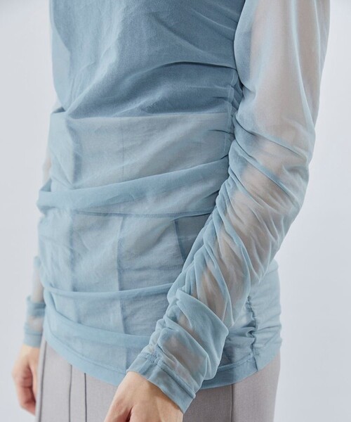 city(シティ)の「【CITY】シャーリングシアーTOPS(Tシャツ/カットソー・レディース・ライトブルー/ブラック/ライム・FREE)」の19枚目の写真