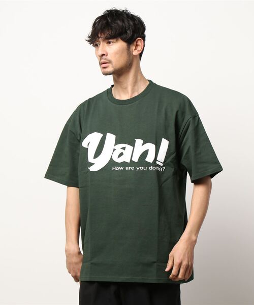 SPINNS（スピンズ）の「【ビッグシルエット】YAH! プリントデザインビッグTシャツ（Tシャツ/カットソー・メンズ・ホワイト/ブラック/グリーン/イエロー・ONESIZE）」の13枚目の写真