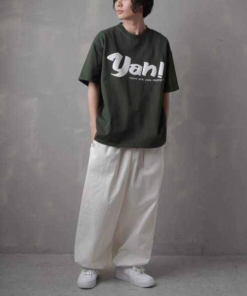 SPINNS（スピンズ）の「【ビッグシルエット】YAH! プリントデザインビッグTシャツ（Tシャツ/カットソー・メンズ・ホワイト/ブラック/グリーン/イエロー・ONESIZE）」の19枚目の写真