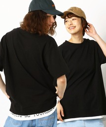 フェイクレイヤードプリントTシャツ