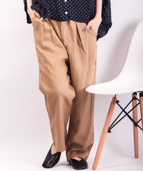 ubasoku（ウバソク）の「ubasoku 裏付タックテパードパンツ（その他パンツ・レディース・ベージュ/カーキ/ブラック/ブラック系その他・FREE）」の16枚目の写真