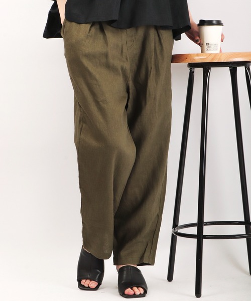 ubasoku（ウバソク）の「ubasoku 裏付タックテパードパンツ（その他パンツ・レディース・ベージュ/カーキ/ブラック/ブラック系その他・FREE）」の22枚目の写真