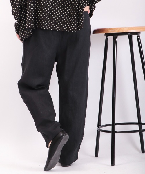 ubasoku（ウバソク）の「ubasoku 裏付タックテパードパンツ（その他パンツ・レディース・ベージュ/カーキ/ブラック/ブラック系その他・FREE）」の9枚目の写真