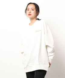 INDIAN（インディアン）の「【Bl】【INDIAN】刺繍+フロッキー オーバーサイズトレーナー（スウェット）」