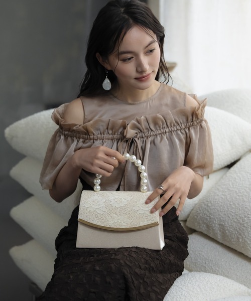 DRESS STAR(ドレス スター)の「パーティーバッグ パーティー バッグ スクエア 2way(クラッチバッグ・レディース・ベージュ/シルバー/ブラック・フリー)」の8枚目の写真